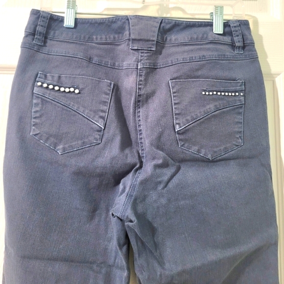 Modea Collection Women's Denim Crop Studded Jeans Size 38 - Picture 7 of 11